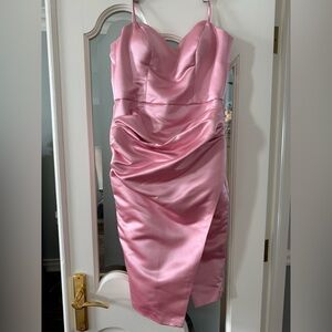 Elegant Pink Satin Dress
